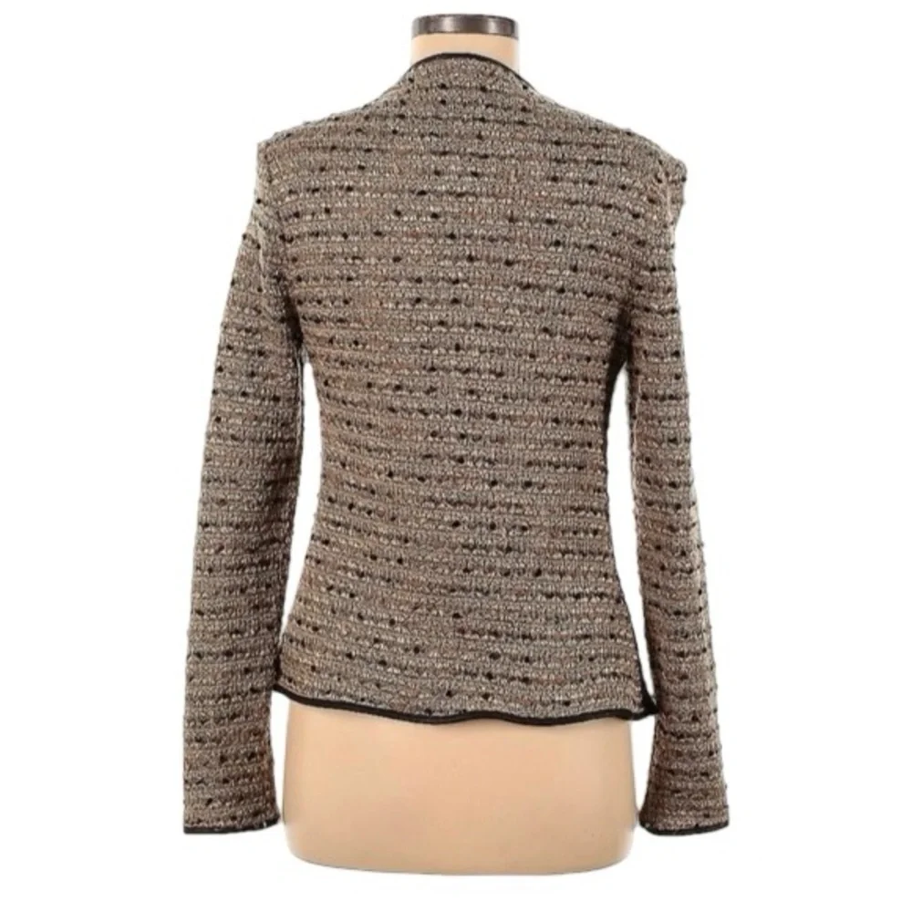 Alberto Makali Asymmetric Sweater Cardigan Boucle Tweed Texture, Button, Large - Picture 2 of 5